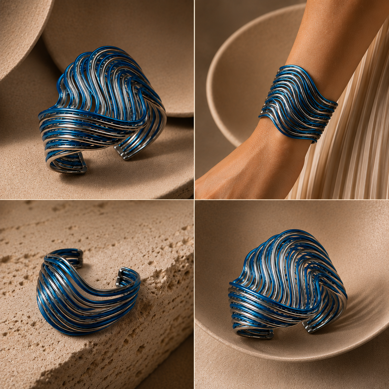 Blue Grotto Wave Cuff
