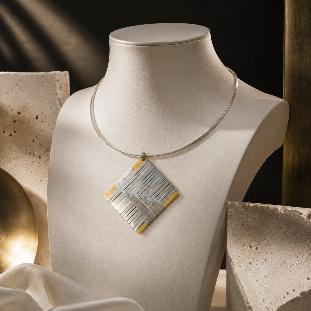 Gilded Weave Pendant